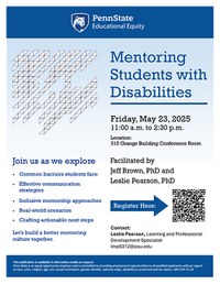 Mentoring Students with Disabilities