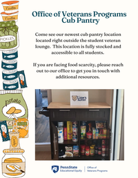 Office of Veterans Program Cub Pantry