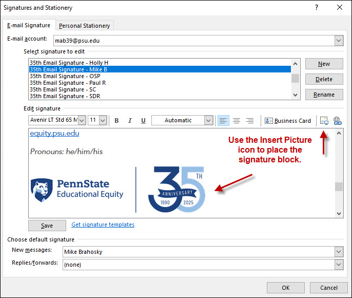 35th Email Signature Instructions for Outlook - 4