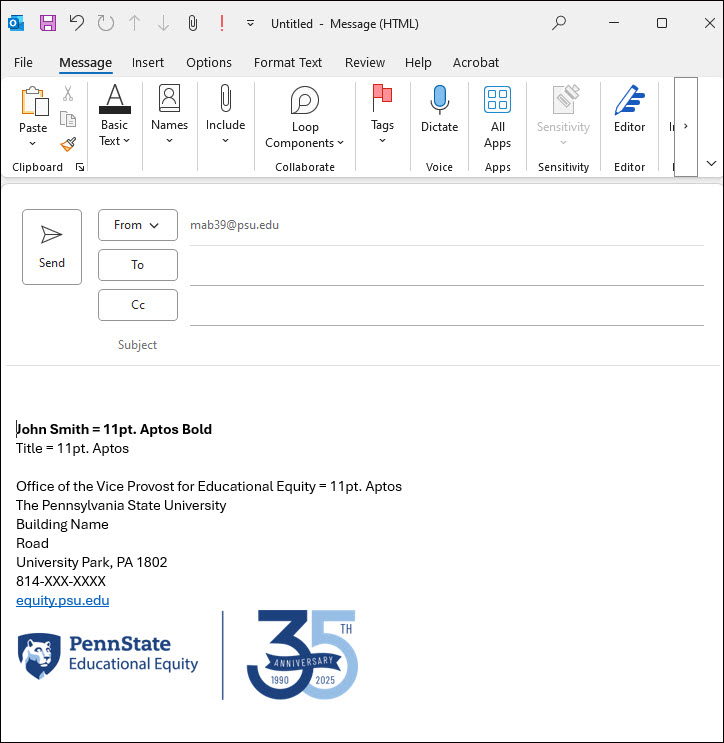 35th Email Signature Instructions for Outlook - 5