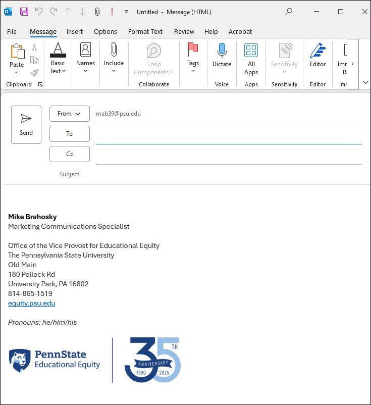 35th Email Signature Sample