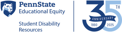 Educational Equity 35th Anniversary Student Disability Resources Mark